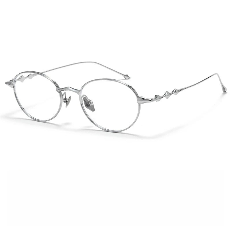 Yimaruili Unisex Full Rim Round Oval Titanium Eyeglasses 20852