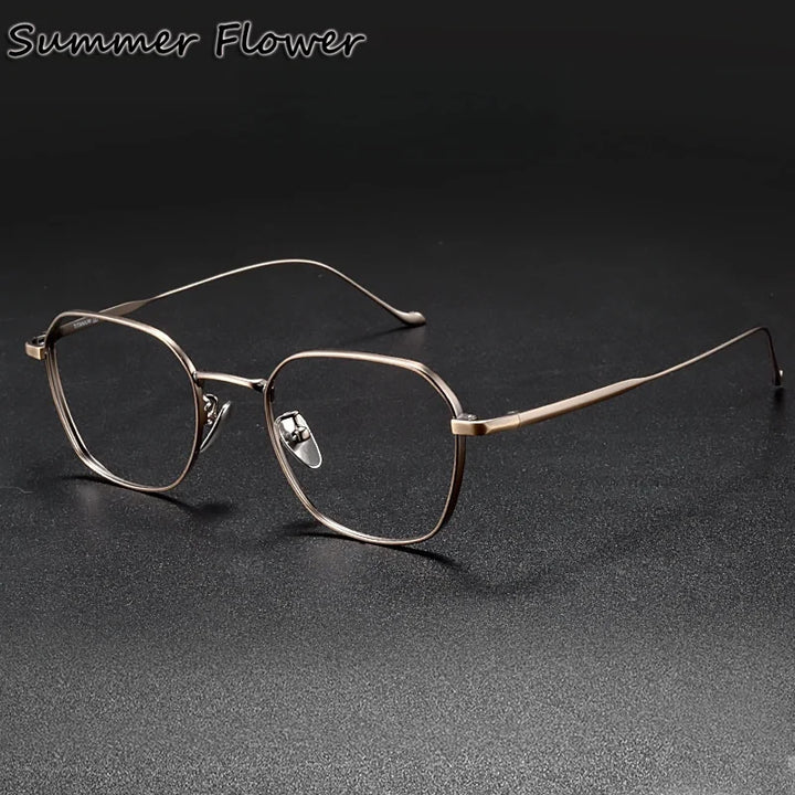 Summer Flower Women's Full Rim Polygon Titanium Eyeglasses 369316