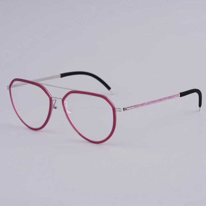 Bobbie 472652 Women’s Full Rim Polygon Double Bridge Titanium Frames FuzWeb