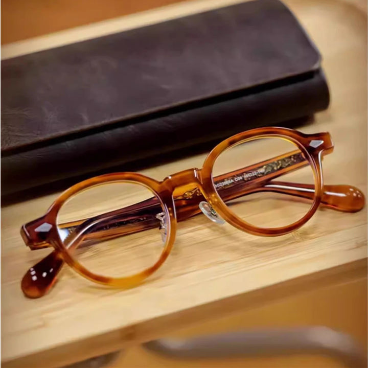 Black Mask Women's Full Rim Round Acetate Eyeglasses 23068