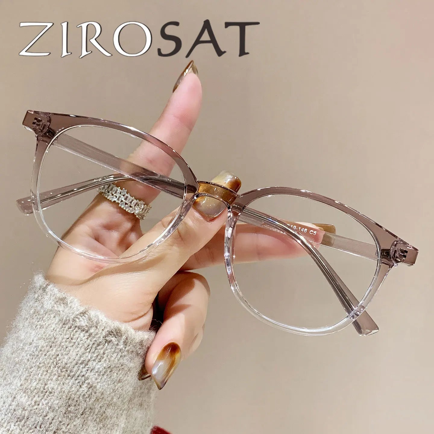 Zirosat Unisex Full Rim Retro Square Blue Light Prescription Eyeglasses 18S288A