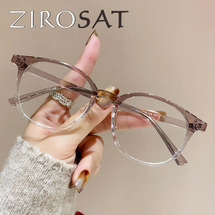 Zirosat Unisex Full Rim Retro Square Blue Light Prescription Eyeglasses 18S288A