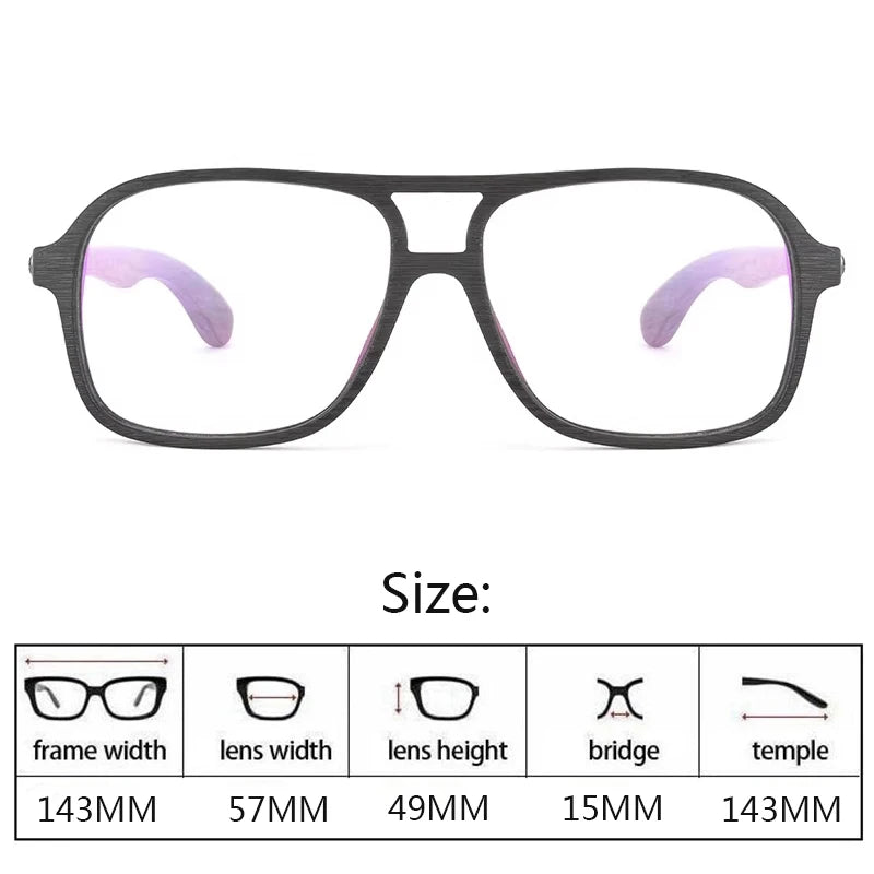 Hdcrafter Unisex Full Rim Double Bridge Square Wood Frames 458000 — view 2 | Hdcrafter Eyeglasses at FuzWeb
