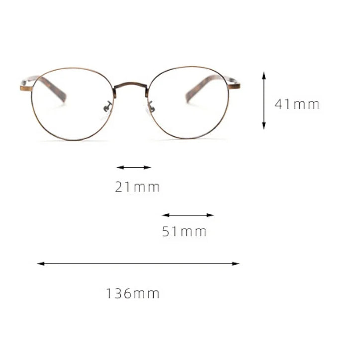 KatKani Unisex Full Rim Round Alloy Eyeglasses 2349 Full Rim KatKani Eyeglasses   