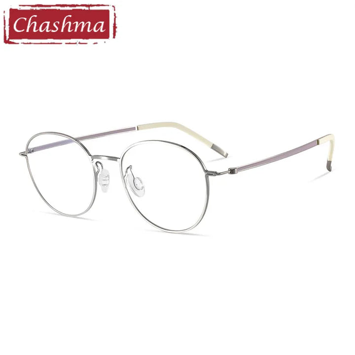 Chashma Ottica Women's Full Rim Round Titanium Eyeglasses 7240 Full Rim Chashma Ottica   