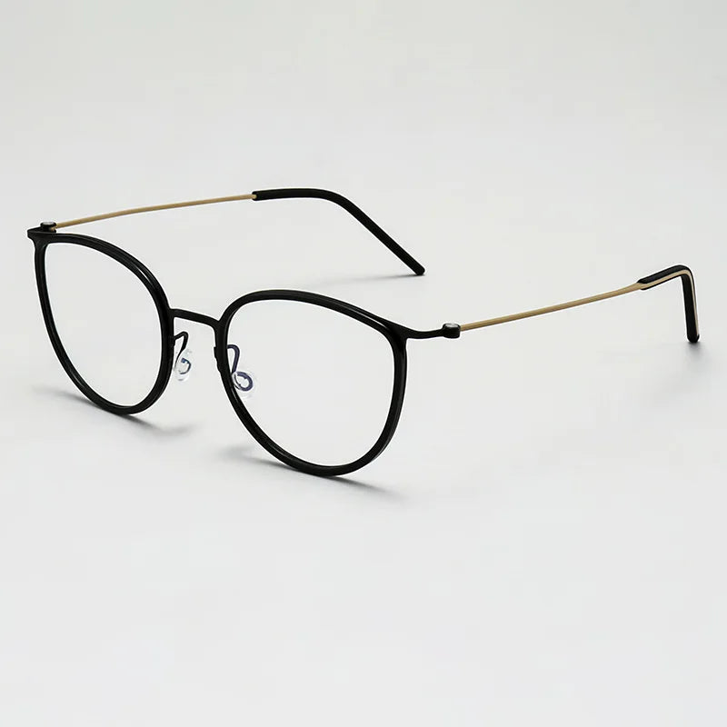 Black Mask Women's Full Rim Cat Eye Titanium Acetate Eyeglasses 635843