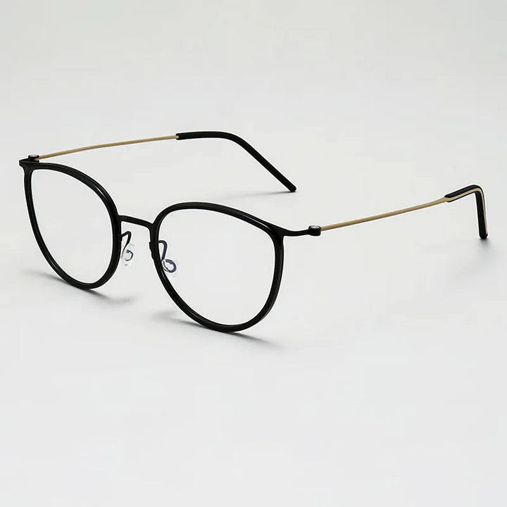 Black Mask Women's Full Rim Cat Eye Titanium Acetate Eyeglasses 635843