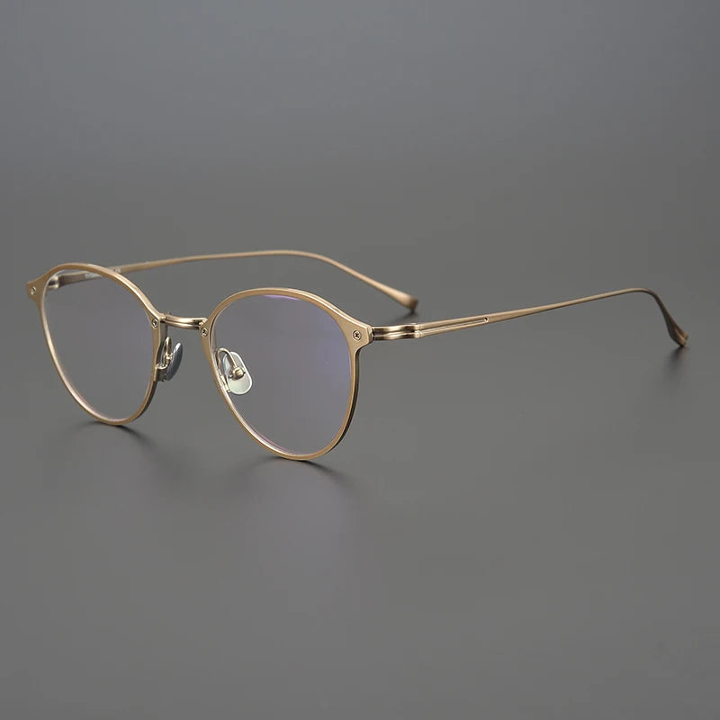 Aimee Unisex Full Rim Round Titanium Eyeglasses 8045 Full Rim Aimee Brown  