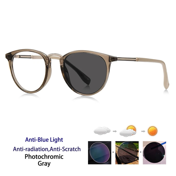 Kocolior Women's Full Rim Round Acetate Photochromic Reading Glasses 67241