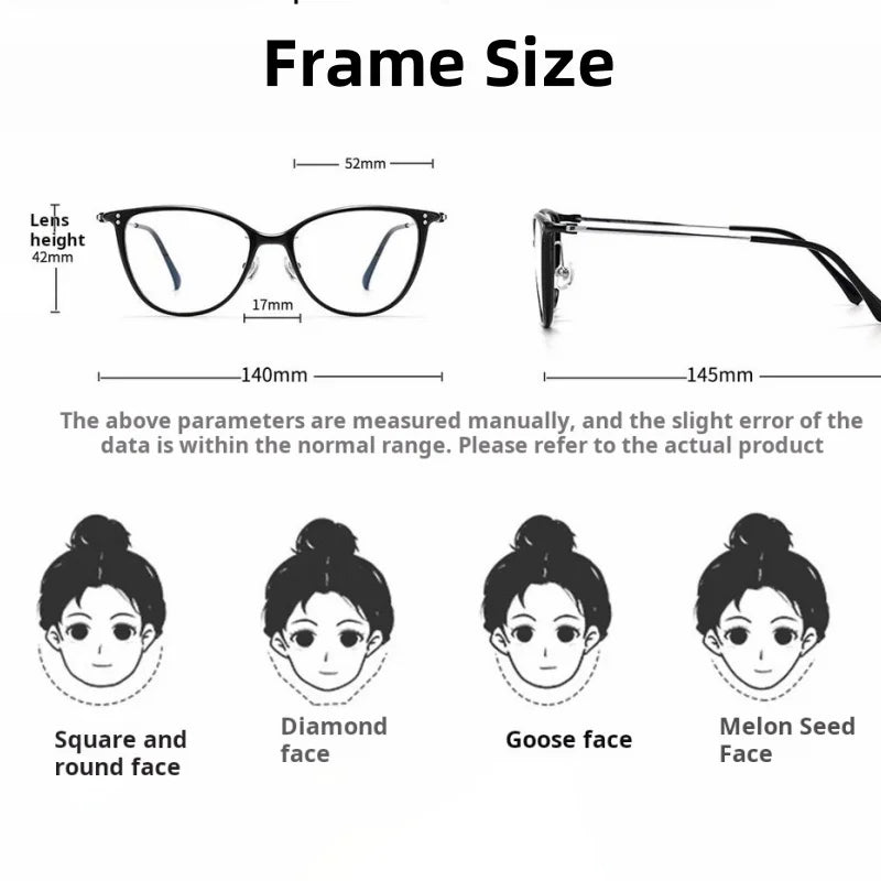 Momoja Women's Full Rim Cat Eye Tr90 Titanium Eyeglasses Clip On Sunglasses 80084