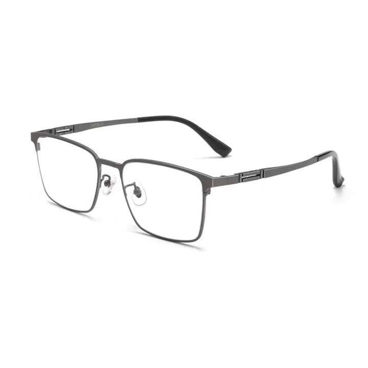 Yimaruili Men's Full Rim Square Titanium Eyeglasses 0239 Full Rim Yimaruili Eyeglasses Gun  