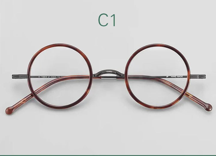 Yujo Women's Full Rim Round Titanium Acetate Eyeglasses 535136
