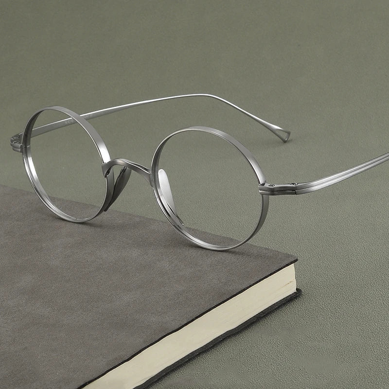 Bclear Unisex Full Rim Round Titanium Eyeglasses 1021 Full Rim Bclear   