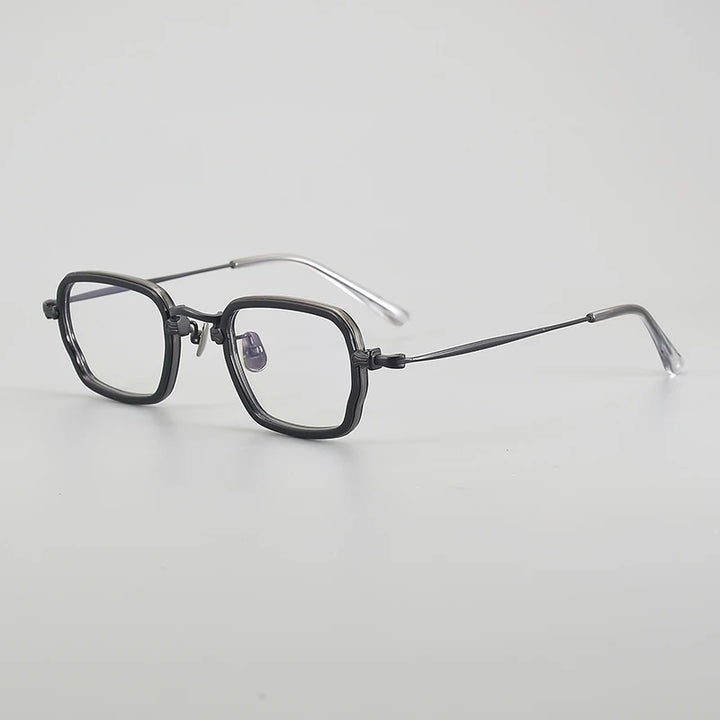 Aror Unisex Full Rim Polygon Square Acetate Titanium Eyeglasses 195198