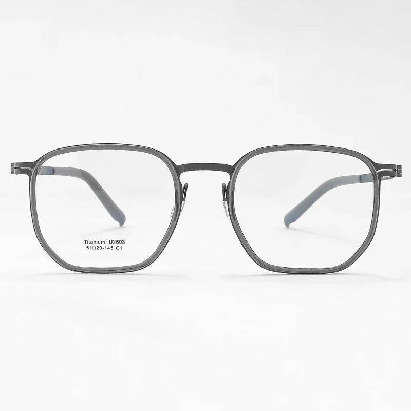 Reven Jate Unisex Full Rim Square Titanium Eyeglasses J2603 Full Rim Reven Jate   