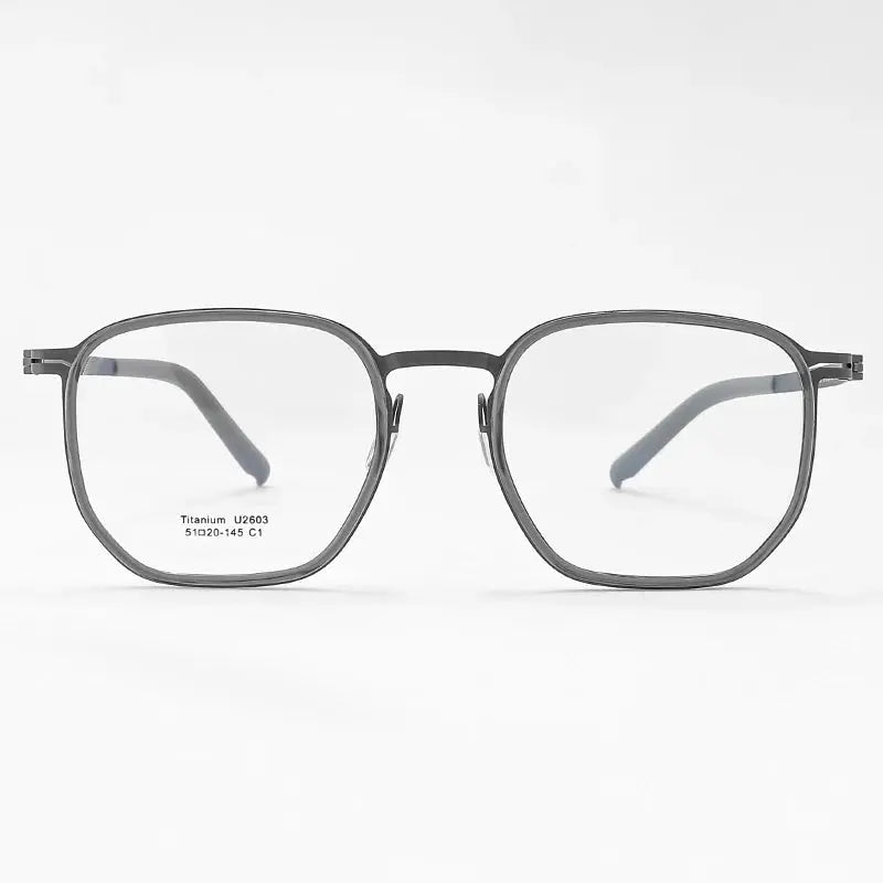 Reven Jate Unisex Full Rim Square Titanium Eyeglasses J2603 — view 3 | Reven Jate at FuzWeb