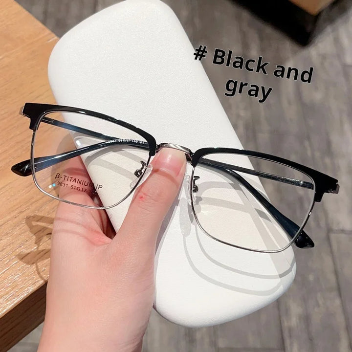 Xbora Unisex Full Rim Square Tr 90 Titanium Alloy Eyeglasses 549831