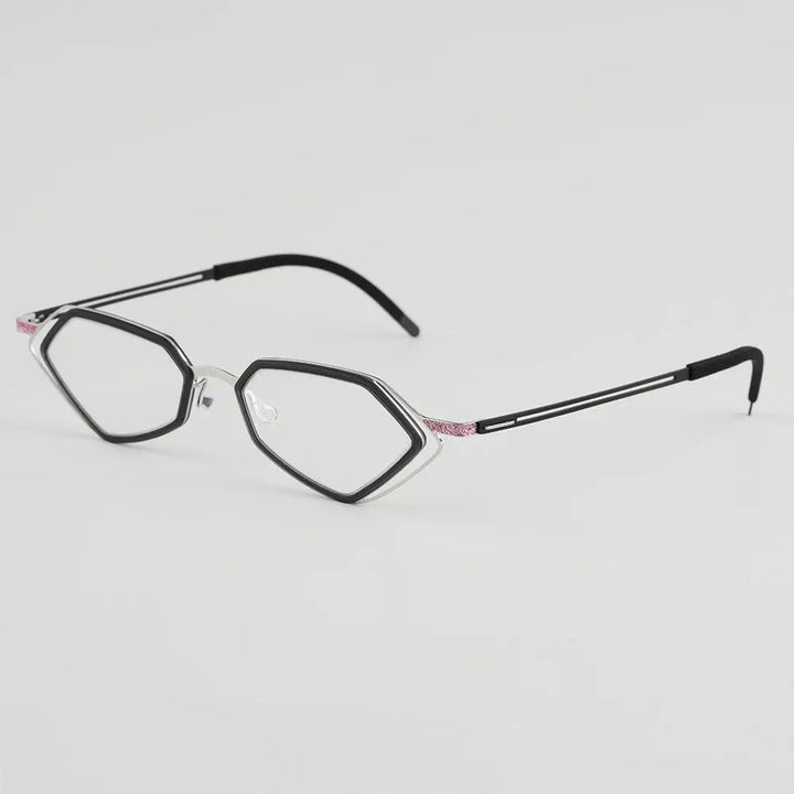 Bobbie 339751 Unisex 140mm Full Rim Polygon Oval Titanium Frames FuzWeb