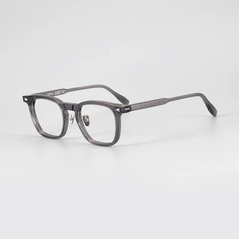 Black Mask Unisex Full Rim Square Acetate Eyeglasses Nn052 Full Rim Black Mask Gray  