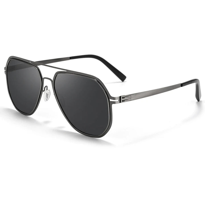 Yimaruili Men's Full Rim Oval Double Bridge Alloy Sunglasses 639688