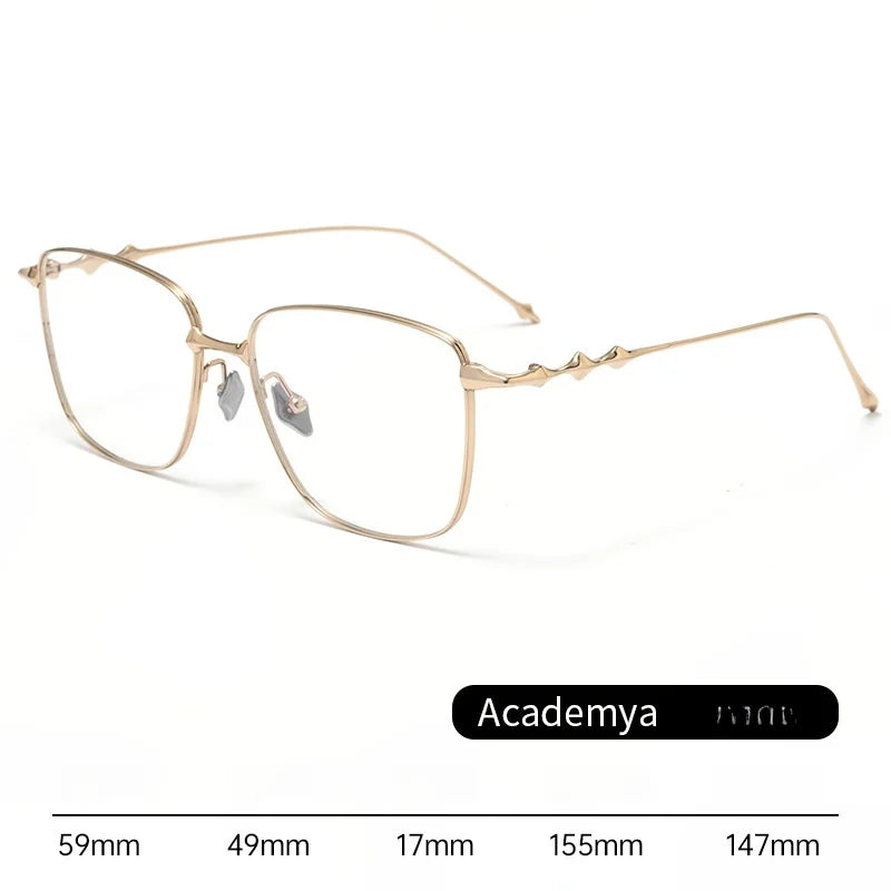 Xbora Unisex Full Rim Big Square Titanium Eyeglasses 15517