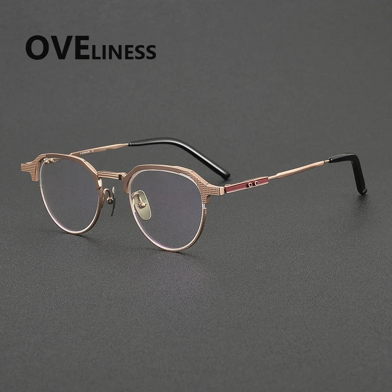 Oveliness Unisex Full Rim Oval Round Titanium Eyeglasses 322033