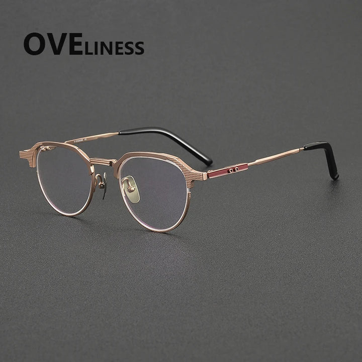 Oveliness Unisex Full Rim Oval Round Titanium Eyeglasses 322033