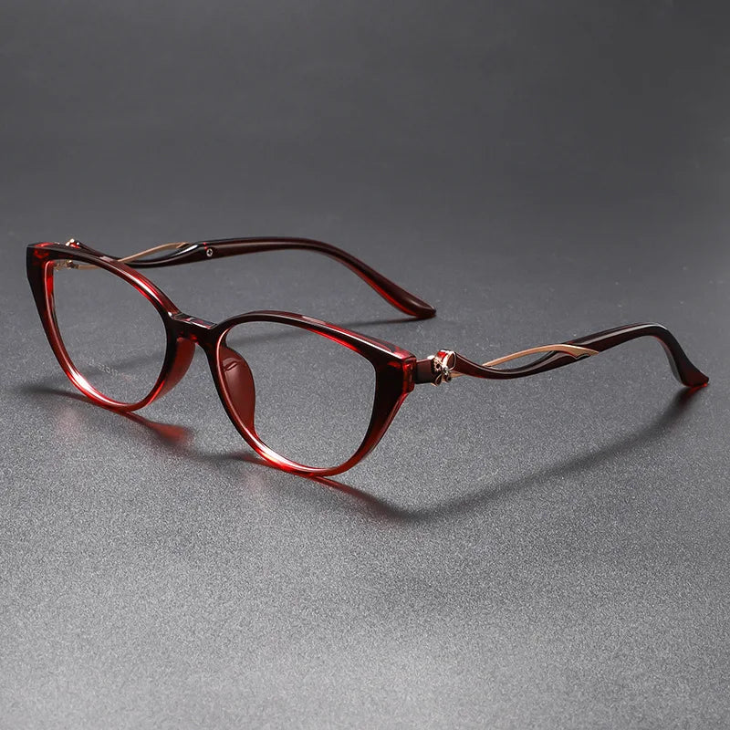 Momoja Women's Full Rim Oval Cat Eye Tr 90 Alloy Eyeglasses 726026
