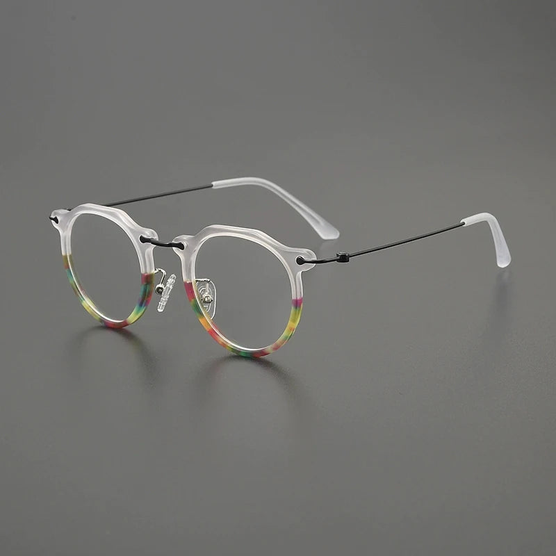Gatenac Unisex Full Rim Square Acetate Titanium Eyeglasses G85905