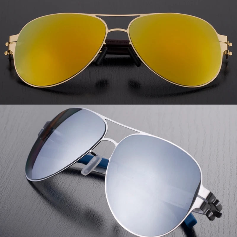 Black Mask Unisex Full Rim Oval Stainless Steel Polarized Sunglasses 0132 Sunglasses Black Mask   