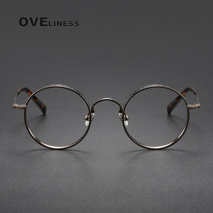 Oveliness Unisex Full Rim Round Titanium Eyeglasses M3100 Full Rim Oveliness   
