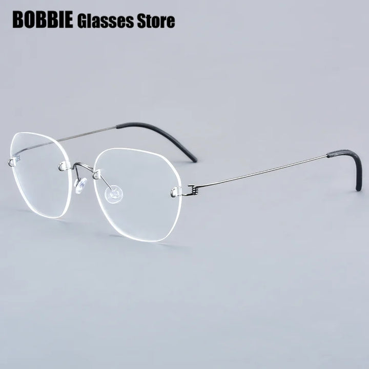 Bobbie Women's Rimless Oval Round Titanium Screwless Eyeglasses 762460