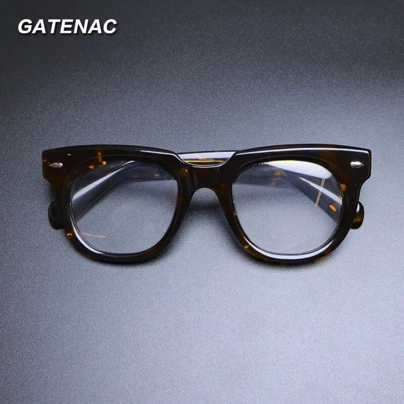 Gatenac Unisex Full Rim Square Acetate Eyeglasses Gxyj1134 Full Rim Gatenac   
