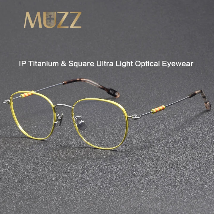 Muzz Women's Full Rim Square Titanium Eyeglasses 30413 Full Rim Muzz   