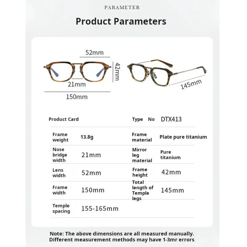 Hdcrafter Mens Full Rim Oval Acetate Titanium Frames 413000 — view 2 | Hdcrafter Eyeglasses at FuzWeb