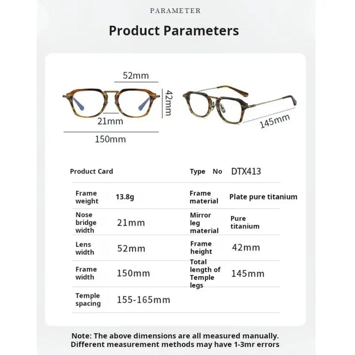Hdcrafter Mens Full Rim Oval Acetate Titanium Frames 413000 — view 2 | Hdcrafter Eyeglasses at FuzWeb