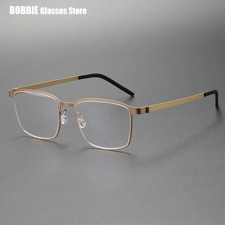 Bobbie Unisex Full Rim Square Screwless Titanium Eyeglasses 961967