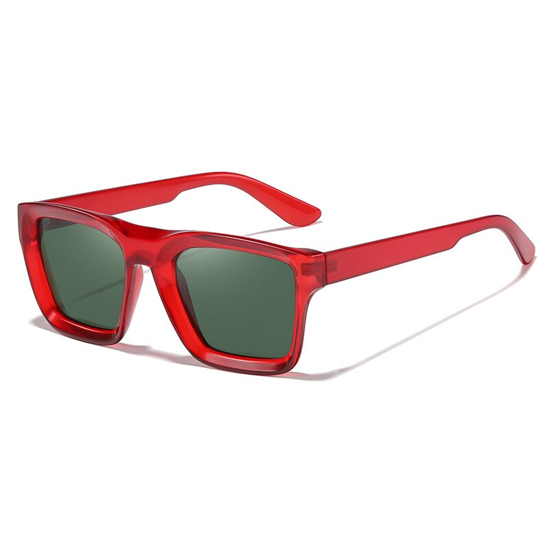 CCSpace Unisex Full Rim Square Acetate UV400 Sunglasses 56155 Sunglasses CCspace Sunglasses RedGreen  