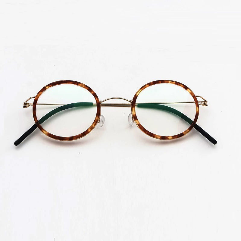 Bobbie Women's Full Rim Round Acetate Titanium Eyeglasses 224550