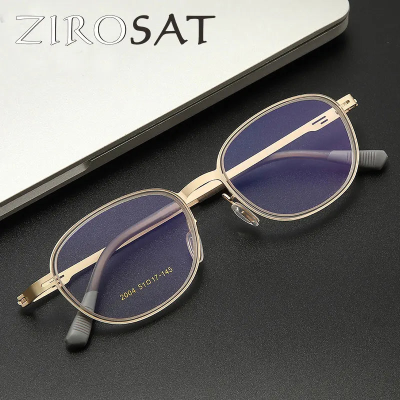 Zirosat Unisex Full Rim Oval Square Tr 90 Alloy Eyeglasses 582004