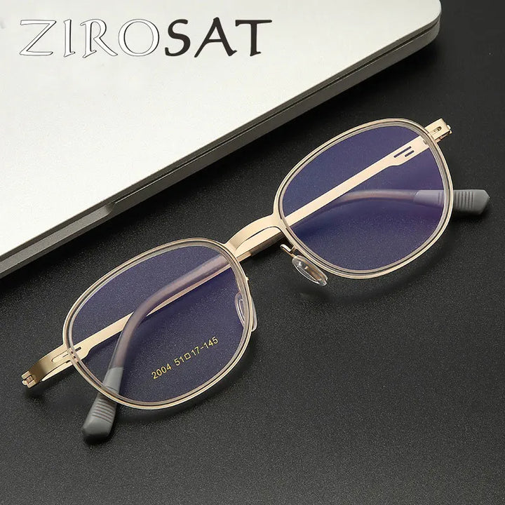 Zirosat Unisex Full Rim Oval Square Tr 90 Alloy Eyeglasses 582004