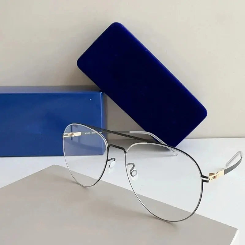 Aimee Oval 585218 Unisex Full Rim Double Bridge Titanium Frames FuzWeb