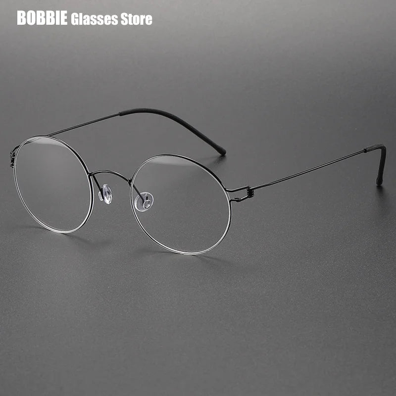 Bobbie Women's Full Rim Round Screwless Titanium Eyeglasses 442248