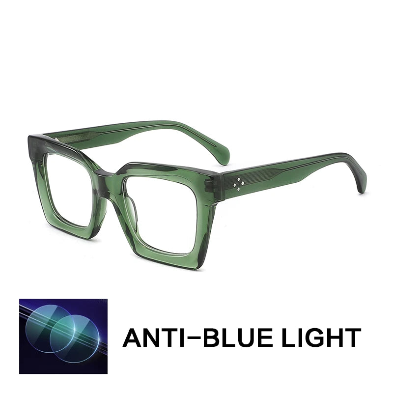 Gatenac Unisex Full Rim Square Acetate Reading Glasses 882215