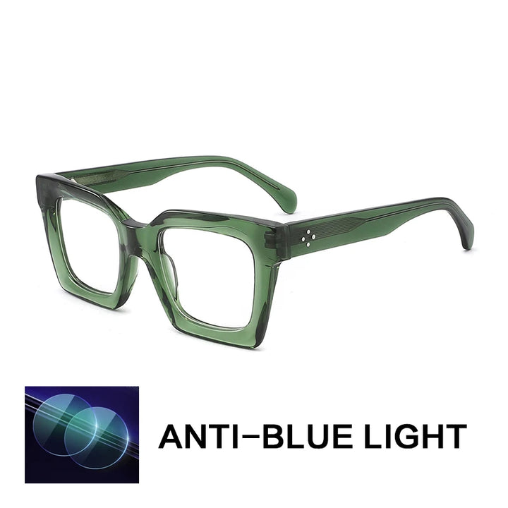 Gatenac Unisex Full Rim Square Acetate Reading Glasses 882215