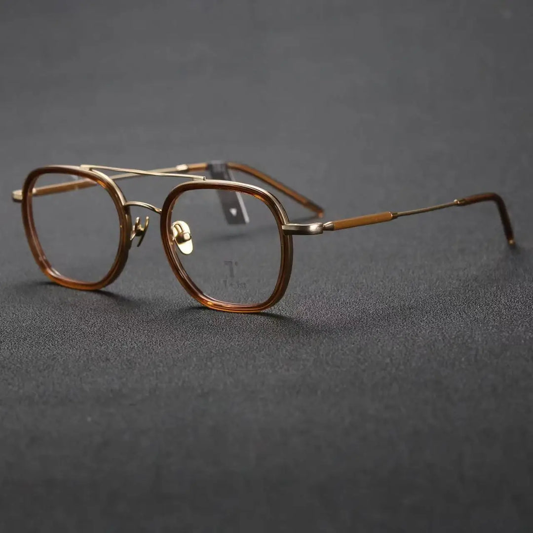 Momoja Women's Full Rim Square Double Bridge Titanium Eyeglasses 722108