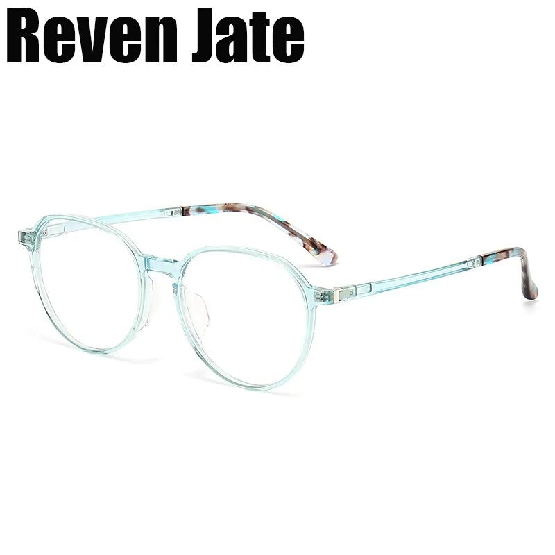 Reven Jate Unisex Full RIm Flat Top Round Acetate Eyeglasses 1109 Full Rim Reven Jate   