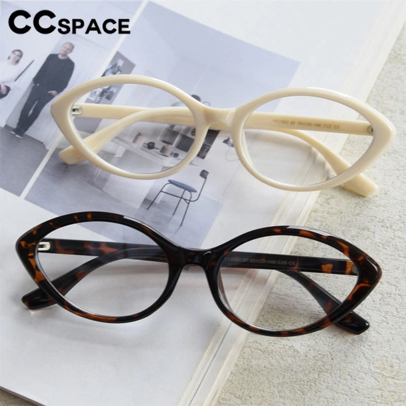 CCspace Women's Full Rim Oval Cat Eye Tr 90 Titanium Eyeglasses 301221 Full Rim CCSpace   