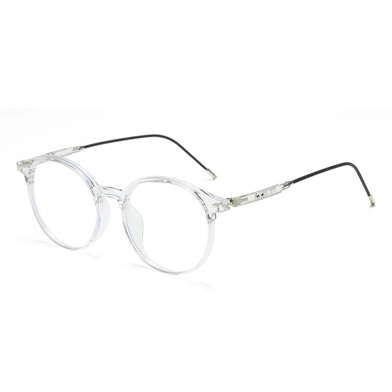 Yimaruili Unisex Full Rim Round Tr 90 Eyeglasses Y8123 Full Rim Yimaruili Eyeglasses Transparent  