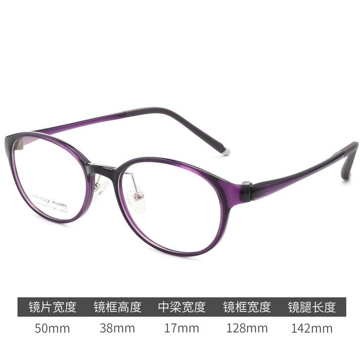 Gmei Optical 1218LS women's oval TR-90 titanium prescription eyeglasses — view 9